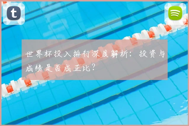 世界杯投入排行深度解析：投资与成绩是否成正比？
