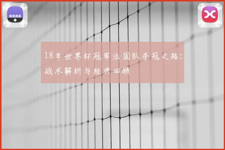 18年世界杯冠军法国队夺冠之路：战术解析与经典回顾